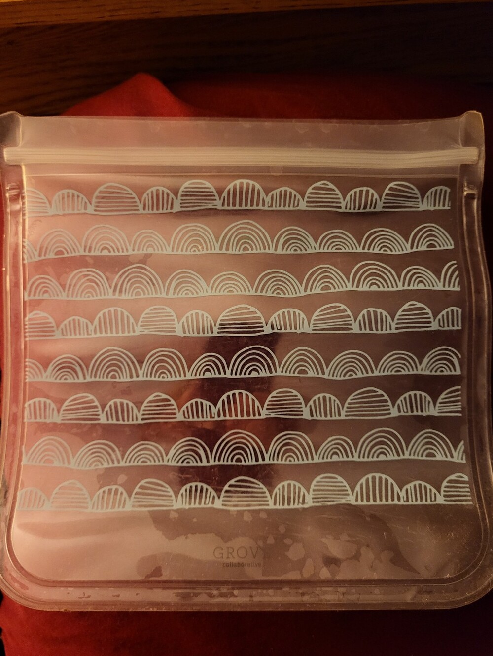 Reusable Silicone Sandwich Bag 2pk with Aqua Wave Pattern
